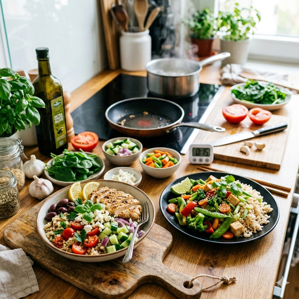 Descubra como preparar jantares fit em apenas 15 minutos, mantendo a saúde e o sabor em cada prato!