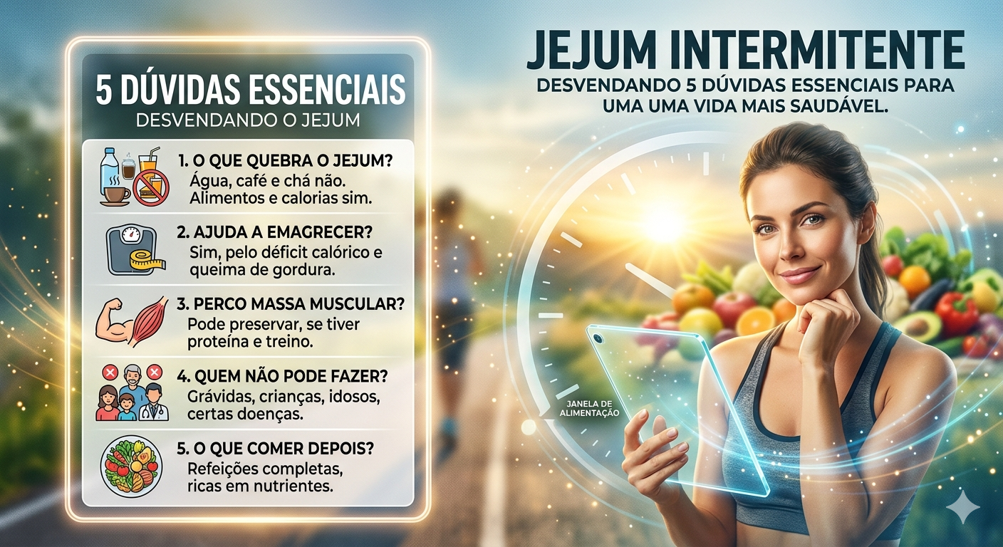 Desmistifique o Jejum Intermitente! Descubra as respostas para as 5 dúvidas essenciais e prepare-se para uma vida mais saudável e equilibrada.