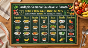 Cardápio Semanal Saudável Barato R$50 Refeições