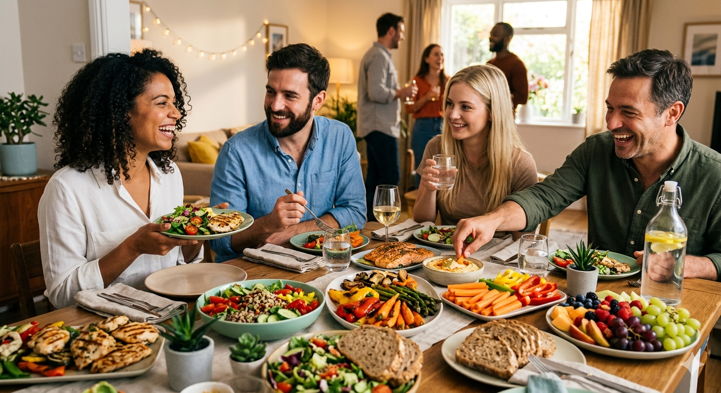 Image for Como Manter uma Alimentação Saudável em Festas e Encontros Sociais: Guia Completo para o Equilíbrio